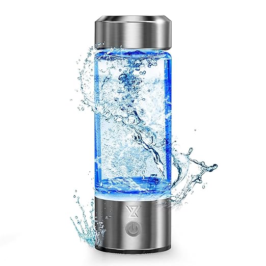 WZ Upgraded Hydrogen Water Generator Bottle, SPE & PEM Technology, Portable Type C Rechargeable Hydrogen Water Ionizer Machine, for Home Office Gift Travel Fitness Daily Drinking, 14OZ