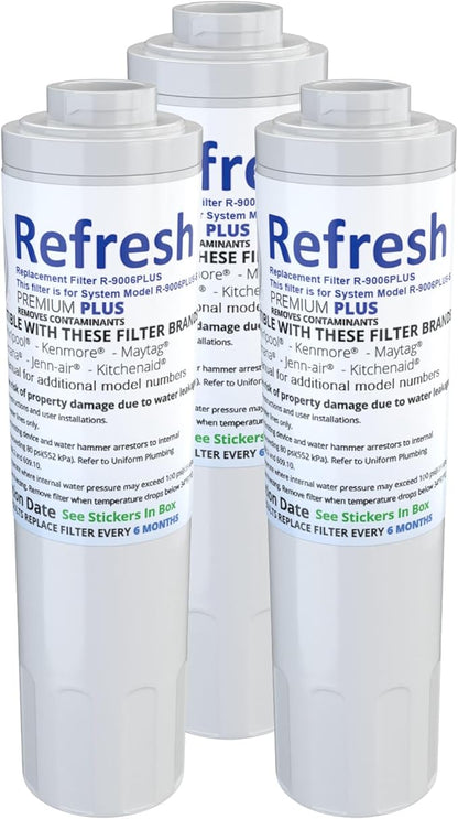 Refresh R-9006 Refrigerator Water Filter Replacement for UFK8001, WF295, WSM-2 - Clean Great Tasting Drinking Water and Ice Maker Filtration with Fresh Flow for Your Home Fridge, Easy Filter Cartridge