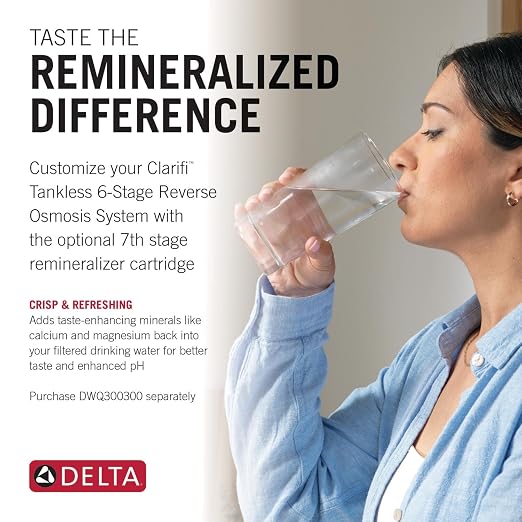 Delta Faucet Clarifi Under Sink Reverse Osmosis Water Filter System with Arctic Stainless Traditional Beverage Dispenser Faucet (Pack of 1)