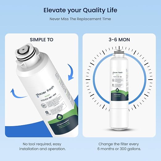 GLACIER FRESH New Upgraded Elarisey™ Filtration Technology, Replacement Filter Replacement for C03 Coolon Countertop Cold Water Purifier (1-Pack)