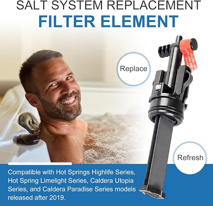 PakaLife Salt System Cartridge 3-Pack, for Freshwater Spa Salt Maintenance, Keeps Water Fresh & Clear, Salt Water Hot Tub & Hot Tub Salt, Fits 2026+ Hot Spring Highlife & Limelight