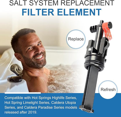 PakaLife Salt System Cartridge 3-Pack, for Freshwater Spa Salt Maintenance, Keeps Water Fresh & Clear, Salt Water Hot Tub & Hot Tub Salt, Fits 2026+ Hot Spring Highlife & Limelight