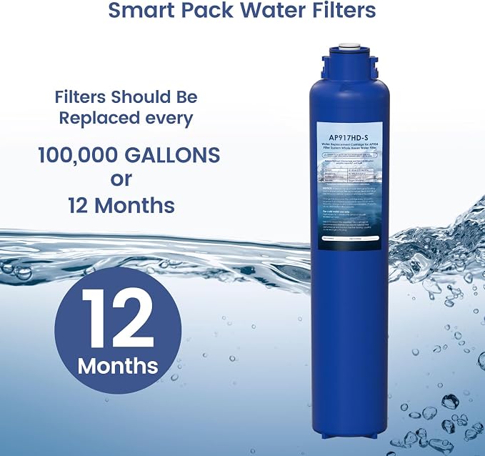 AP917HD-S AP904 Whole House Sanitary Quick Change Replacement Water Filter Compatible with 3M Aqua-Pure AP904 System, 100,000 Gallons 1 Pack