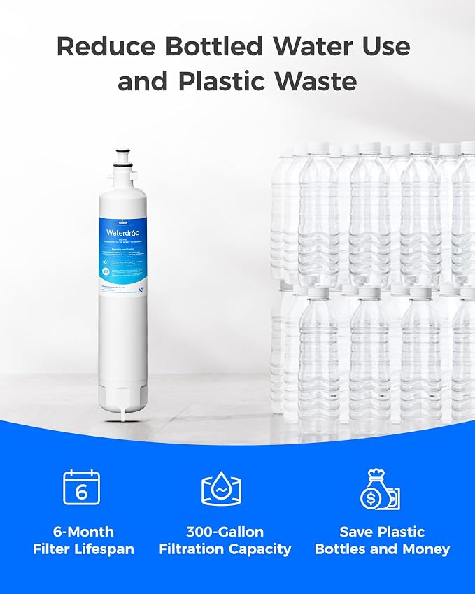 Waterdrop WD-F19C Water Filter Replacement for GE® RPWFE®, 3 Pack | Replacement for GE® RPWF (Built-in CHIP), GFE28GYNFS, GFE28GELDS