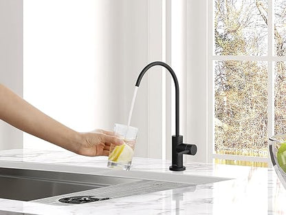 AguaStella AS9MB Matte Black Stainless Steel Kitchen Water Filter Faucet RO Faucet for Most Reverse Osmosis Units or Water Filtration System in Non-Air Gap