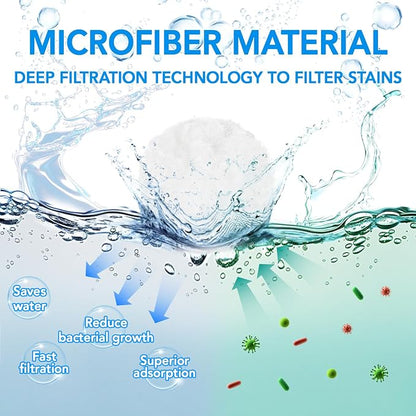 Pool Filter Balls (3.5 lbs) - Replaces 100 lbs of Filter Sand, Reusable & Eco-Friendly Polyester Fiber Filter Media for Sand Filter Pumps, Swimming Pools, Hot Tubs & Aquariums