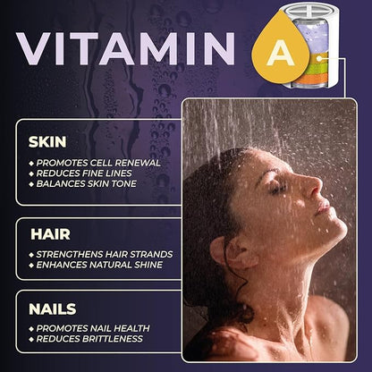 AquaHomeGroup Vitamin C + E + A Shower Filter Replacement Cartridge with Aroma Granules (Lavender) - Reduces Chlorine, Supports Skin & Hair Health - Compatible with Similar 15 20 Stage Filters