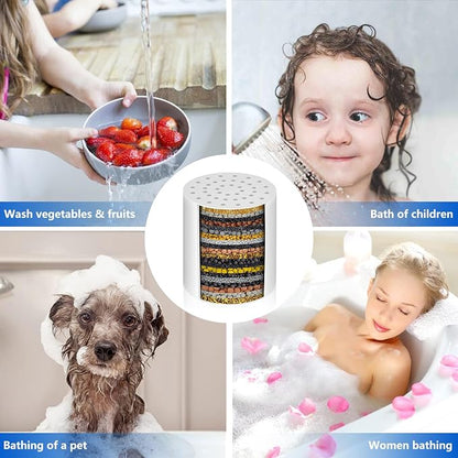 Replacement Filter Cartridge Compatible with Filtered Showerhead,Removes Heavy Metals, Chlorine & Odor, High Pressure Shower Filter for Healthier Hair & Skin(3 pcs)