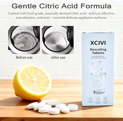 xcivi 40 Count Descaling Tablets for Momcozy Bottle Washers, Sterilizers | Compatible with Momcozy/Baby/Brezza/GROWNSY Bottle Washer, Descaling Tablets for Milk & Limescale Removal, Natural Non-toxic