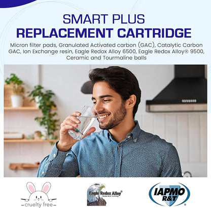 Crystal Quest SMART Replacement Filter | 4-5/8" x 9-3/4" Cartridge | 80,000 Gallons Capacity | Advanced Multistage Filtration