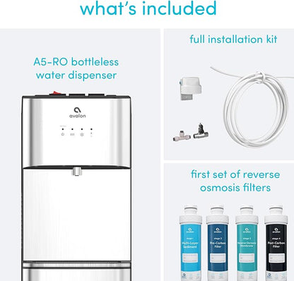 Avalon Self Cleaning Bottleless Water Cooler Water Dispenser - 2 Temperature Settings - Hot & Cold Water, Durable Stainless Steel Cabinet, Reverse Osmosis Filtration- UL Listed