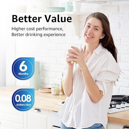 Overbest LT1000PC ADQ747935 Refrigerator Water Filter and Air Filter, Replacement for LG® LT1000P®, ADQ74793501, ADQ74793502, Kenmore 469980, 9980 and LT120F®, 3 Combo