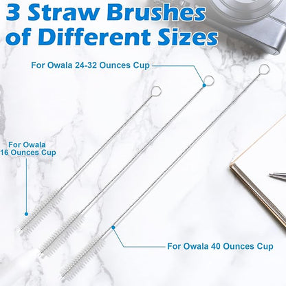 Palksky Water Bottle Cleaning Brush Kit, Brush and Straw Cleaner for Owala, 5 PCS
