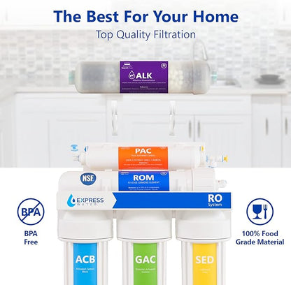 Express Water Filter Upgrade Kit for Reverse Osmosis and Under Sink Water Filtration System – Add a New Filtration Stage to Your System – Includes Adapters for ¼” Threaded and Quick Connect Filters