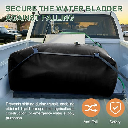 65 Gallon Water Bladder, 1000D PVC Foldable Portable Water Tank, Black Large Capacity Water Bag Container for Garden, Drought Resistance, Fire Prevention, Emergency Supply