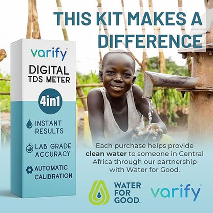 Varify 4-in-1 TDS Meter Digital Water Tester for Drinking Water | Accurate 0–9990 PPM EC & Temp Readings | Ideal for RO Systems, Aquariums, Pools – Built for Professionals, Easy for Anyone (2-Pack)