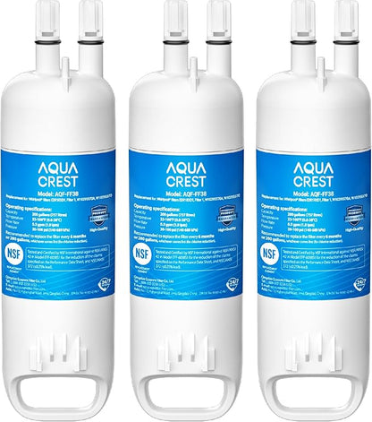 AQUA CREST EDR1RXD1 Replacement for W10295370A, Everydrop® Filter 1, EDR1RXD1B, P8RFWB2L, P4RFWB, Kenmore® 46-9081, 46-9930, Refrigerator Water Filter, 3 Filters