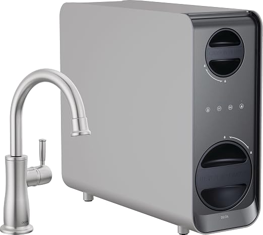 Delta Faucet Clarifi Under Sink Reverse Osmosis Water Filter System with Arctic Stainless Traditional Beverage Dispenser Faucet (Pack of 1)