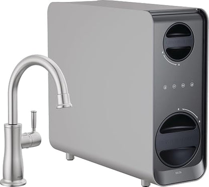 Delta Faucet Clarifi Under Sink Reverse Osmosis Water Filter System with Arctic Stainless Traditional Beverage Dispenser Faucet (Pack of 1)