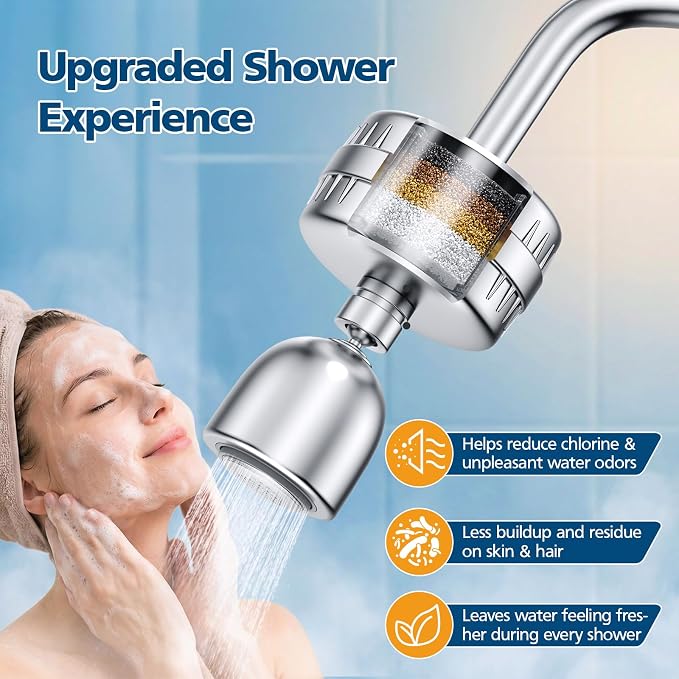 Shower Filter for Sprite, 2 Pack Shower Head Filter Replacement Compatible with Sprite Showers, Shower Water Filter Replacement Cartridge (12-Month Supply)