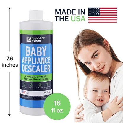 Essential Values Baby Appliance Descaler - Descaling Solution Compatible with Baby Brezza Philips Avent - Descale Your Appliances - Citric Acid Descaler 16 fl oz