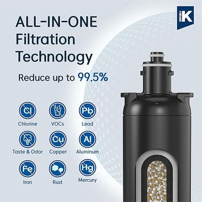 Pureal Hybrid Home PPU-1700D Under Sink Water Filter System with Faucet, 20K Gallons, NSF/ANSI 42&372, Mineral Sediment Carbon Block KDF Polyphosphate Filter for Scale & Lead & Chlorine