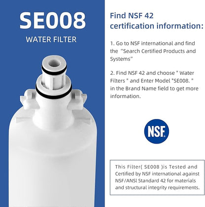 SETFEEL Adq360061 Water Filter Replacement for LG Refrigerator Lt700p Adq36006101 Lfds22520s,Fit Kenmore 9690 469690 Adq36006102 Lfxc24726s Lfxc29626s Rwf1200a Water Filter, 3-Pack