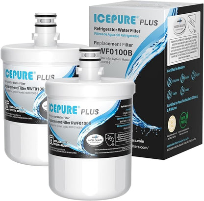 ICEPURE PLUS 5231JA2002A NSF/ANSI 53 & 42 Certified Refrigerator Water Filter, Remove Lead, Replacement for LG LT500P, ADQ72910911, ADQ72910901, ADQ72910907, Kenmore 9890, 469890, GEN11042FR-08, 2PACK