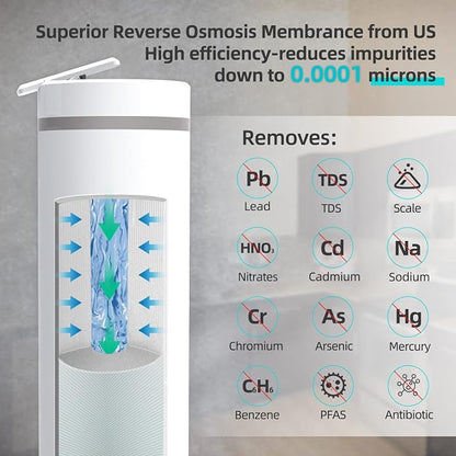 PUREPLUS UTR400A-RO Filter, Replacement for UTR400A Reverse Osmosis System, 2nd Stage, Reduces Heavy Metals such as Lead, Mercury, Cadmium, Arsenic, 1PACK