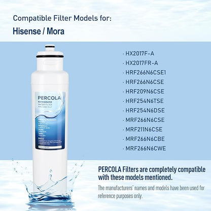 HX2017FR-A/HX2017F-A/HRF266N6CSE1 Water Filter, 1-Pack | Compatible With Hisense HRF266N6CSE, HRF209N6CSE, HRF254N6TSE, HRF254N6DSE, HRF210N6CBE, Mora MRF211N6CSE, MRF266N6CSE