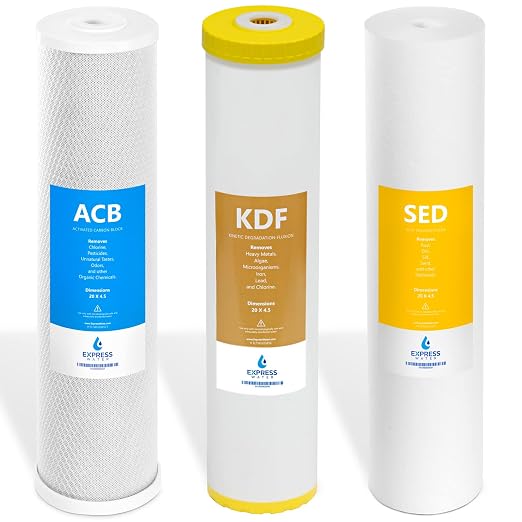 Express Water Heavy Metal Anti-Scale Whole House Water Filter – 3 Stage Whole House Water Filtration System & Express Water Whole House Heavy Metal Water Filter Set