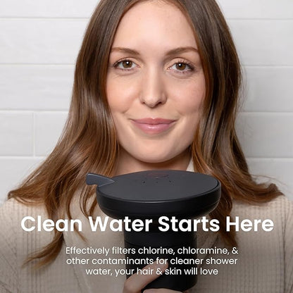 AquaTru Shower - Advanced Shower Filter Removes Impurities from Hard Water to Support Healthy Skin, Scalp, Hair, Reduce Breakage, and Enhance Your Beauty and Self-Care Routine (Matte Black)