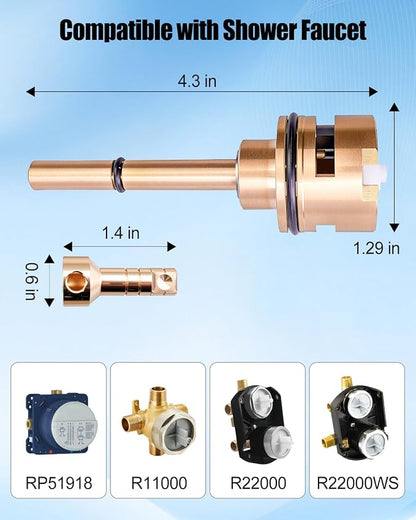 RP51918 Diverter Cartridge Fit for R11000 R22000 R22000WS | 3 Setting Design, Brass Construction, 2 Individual Positions, 1 Shared Position, Three Way Valve Replacement