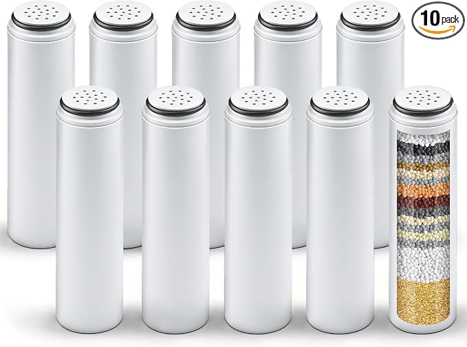 10-Pack Filter Cartridges Compatible with Cobbe Handheld Showerheads | White cartridge-only set for routine showerhead filter replacement and maintenance; shower head not included