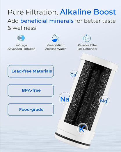 Waterdrop FF-05 Alkaline Water Filter Replacement for Waterdrop WD-FC-02T/FC-02/FC-01/FC-06, Water Filter for Sink Faucet, Reduces Chlorine, Sediment, Bad Taste & Odor, 9 Months, 3 Pack