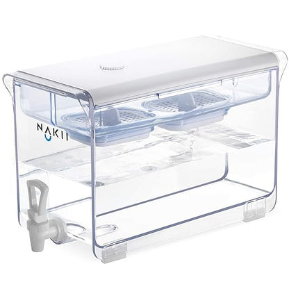 Nakii Water Filter Dispenser with 2 Filters - 18-Cup Water Dispenser with 300 Gallons Capacity Long-Lasting NSF-Certified Filters for Cleaner and Healthier Drinking Water - Faster Filtration, BPA-Free