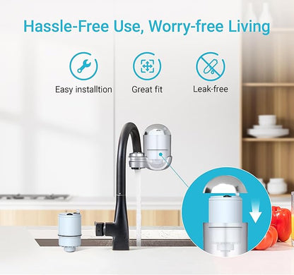 [Alkaline] AQUA CREST CF08D Faucet Filter, Compatible with All PUR® Plus Water Filter, PUR® Plus RF9999® Faucet Water Filter, 6-Month, 1800-Gallon, 6 Pack