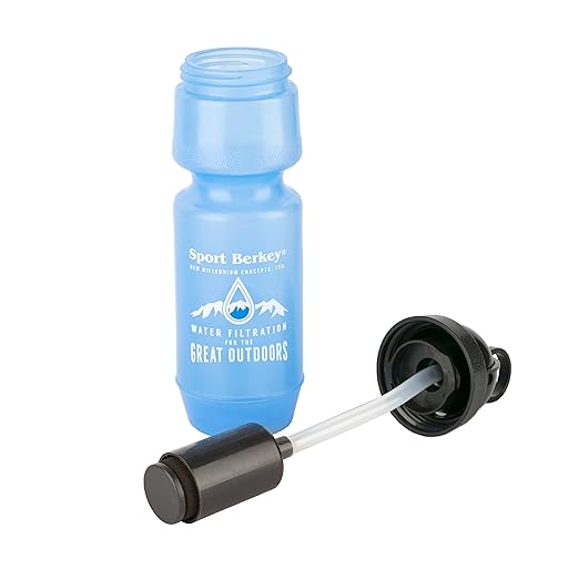 Sport Berkey Water Filter Bottle Ideal for Off-Grid, Emergencies, Hiking, Camping, Traveling and Everyday Use at Home, Work or School