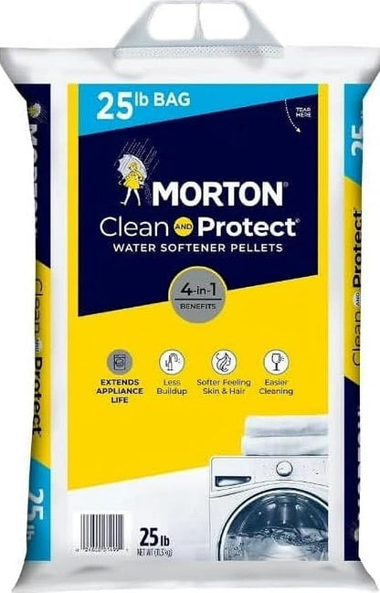 Morton Salt Water Softener Pellets, Clean & Protect, 19 Lb