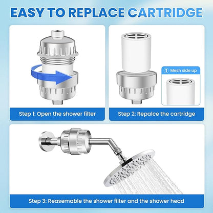 30 Stage Shower Filter, Shower Filter for Hard Water - High Output Shower Water Filter to Remove Chlorine Fluoride Heavy Metals, Improves the Condition of Your Skin, Hair and Nails