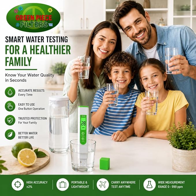Green Piece Digital TDS Meter for Water Testing | Measures TDS & Temperature
