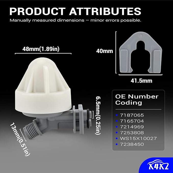 7187065 Water Softener Nozzle & Venturi Assembly for Kenmore, Morton, GE, Whirlpool, NorthStar, Rheem, EcoWater, Bosch, TapworksI, Viessmann, Trrnnity - Replaces 7214969, 7165704, 7238450, WS15X10027