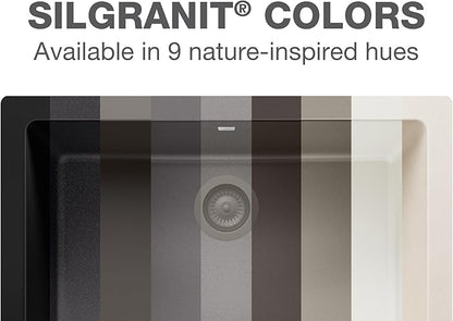 BLANCO, Café Brown 440147 PRECIS SILGRANIT Super Single Undermount Kitchen Sink, 32" X 19"