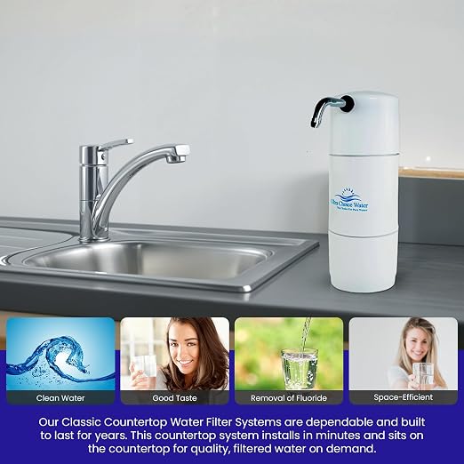 Arsenic Removal | Classic Countertop Water Filter System | White | Crystal Quest