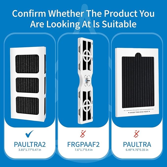 FPPWFU01 & PAULTRA2 Water & Air Filter replacement Combo (2+2 Pack) | Compatible with Frigidaire FPPWFU01, PurePour PWF-1, EPPWF01 and PureAir Ultra II PAULTRA2 Water & Air Filter