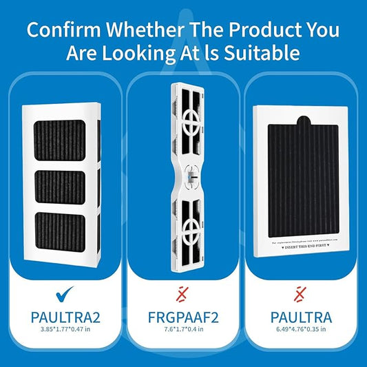 FPPWFU01 & PAULTRA2 Water & Air Filter replacement Combo (2+2 Pack) | Compatible with Frigidaire FPPWFU01, PurePour PWF-1, EPPWF01 and PureAir Ultra II PAULTRA2 Water & Air Filter