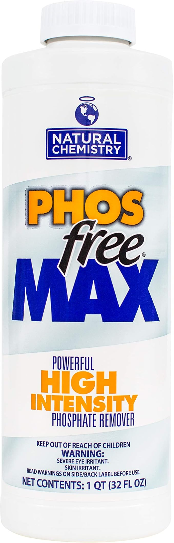 Natural Chemistry Phosfree Max, 32 oz, Single Pack | Powerful High Intensity Phosphate Remover, Fast-Acting, Treats Resident & Commercial Pools