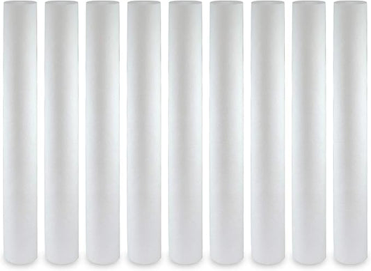 Max Water Slim Blue 5 Micron 20 inch x 2.5 inch Whole House Melt-Blown Polypropylene Sediment Water Filter Replacement Cartridge (Pack of 9)