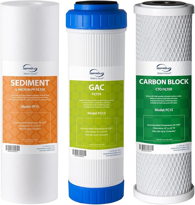 iSpring RCC7AKF3 Value Pack, Alkaline 6-Stage Under Sink Reverse Osmosis Water Filter System, Patented Easy-Mount Faucet for Effortless Installation, Additional 3 Pre-Filters Included