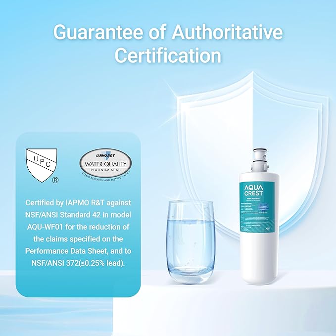 AQUA CREST 3US-AF01 Under Sink Water Filter, Replacement for Standard Filtrete® 3US-AF01, 3US-AS01, Aqua-Pure AP Easy C-CS-FF, WHCF-SRC, WHCF-SUFC, WHCF-SUF Water Filter, NSF/ANSI 42 Certified, 2 Pack